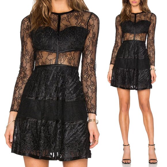 NEW Alexis Adal Dress S Black Sheer Lace Dark Romantic Whimsigoth Fairy $715 - Picture 2 of 16